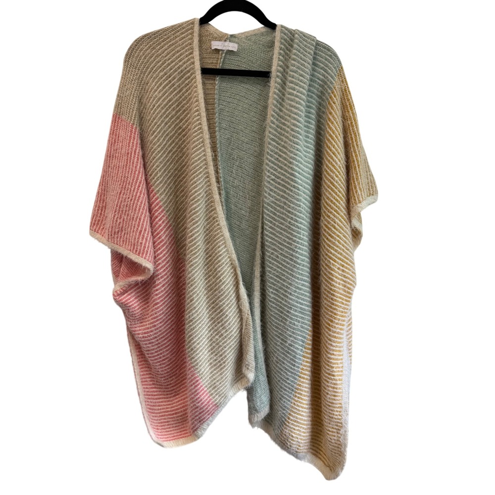 House of Harlow 1960 Striped Colorblock Kimono Cardigan - Picture 8 of 8
